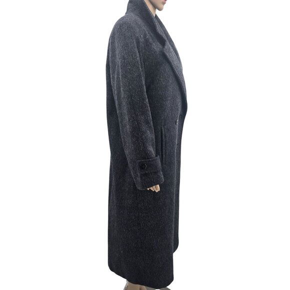 Stephanie Mathews Vintage Womens Size 12 Gray Wool & Mohair Blend Long Coat - Picture 2 of 10